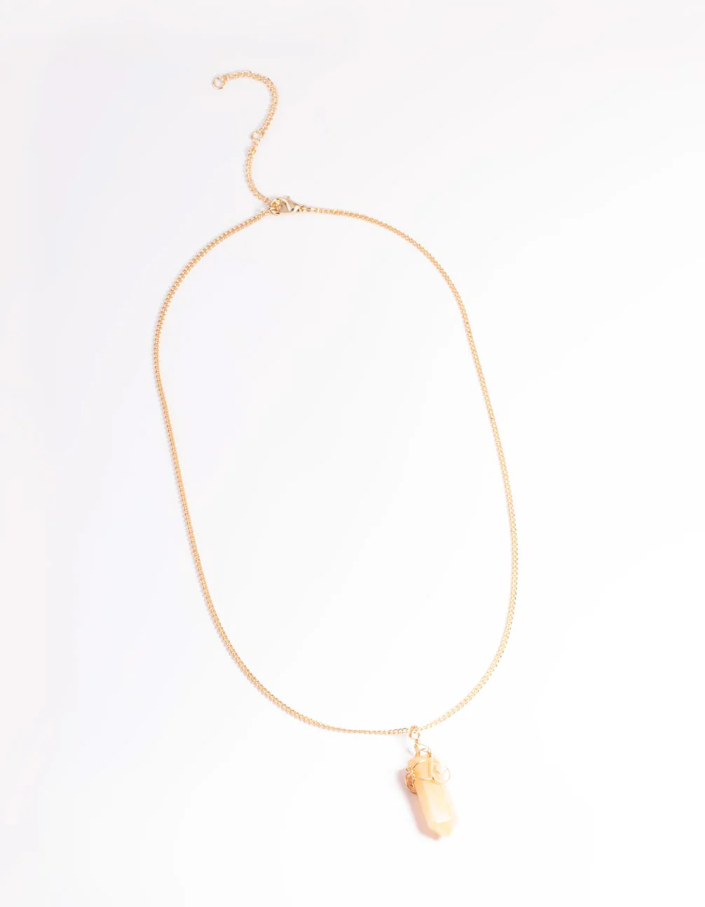 Gold Orange Wire Wrap Shard Necklace - Image 4