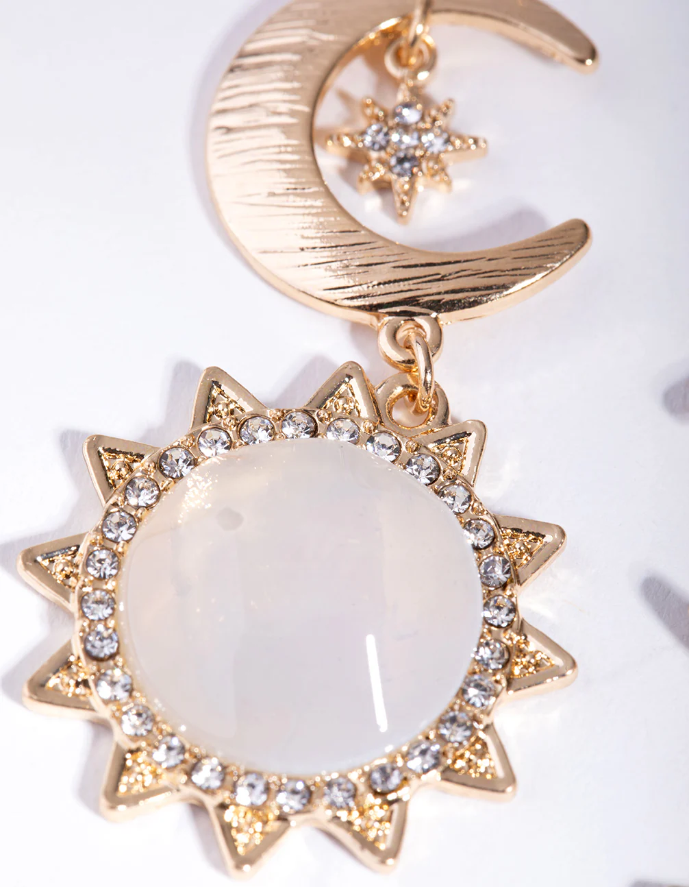 Gold Star & Moon Drop Earrings - Image 3
