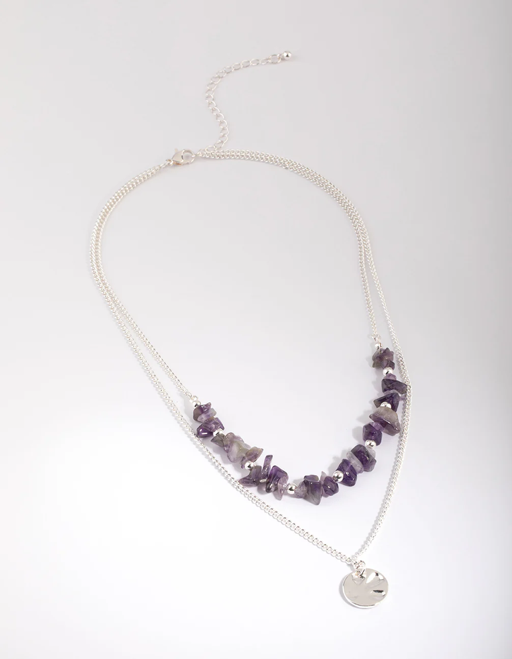 Amethyst Chip Layered Necklace - Image 3