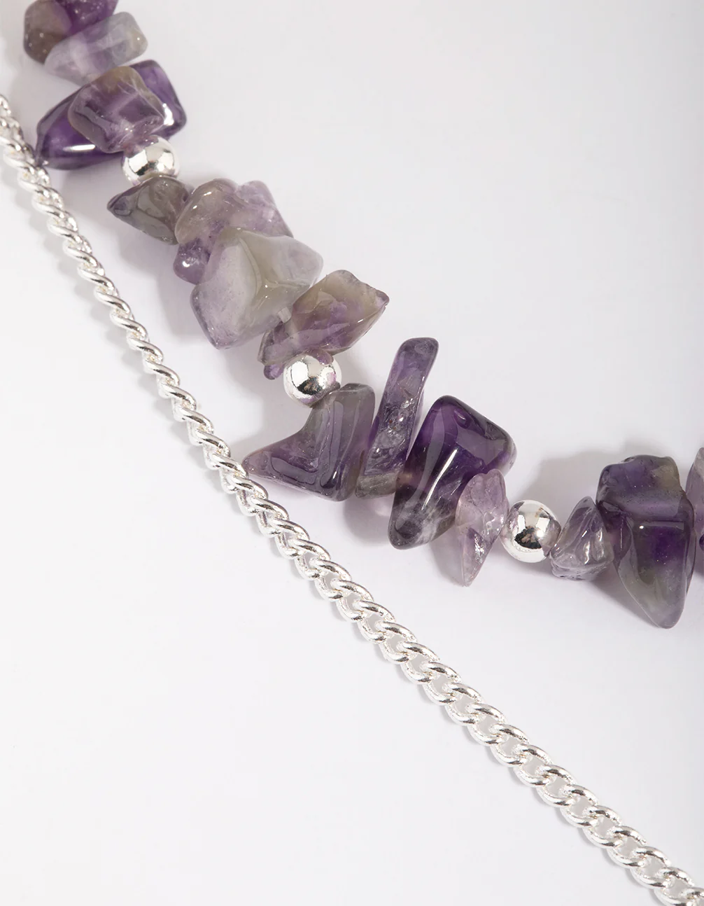 Amethyst Chip Layered Necklace - Image 5