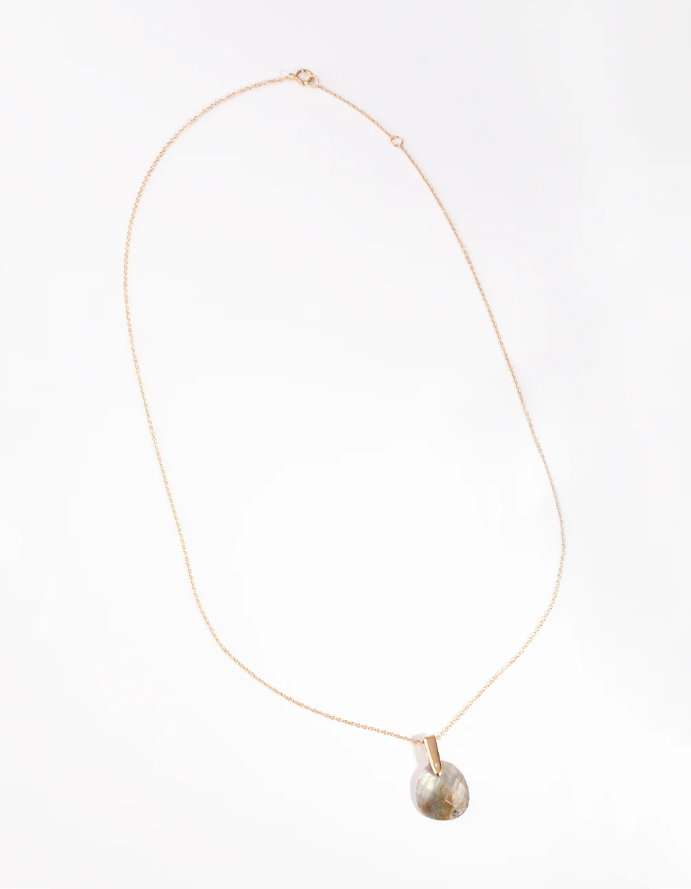 Gold Plated Sterling Silver Faceted Labradorite Pendant Necklace - Image 2