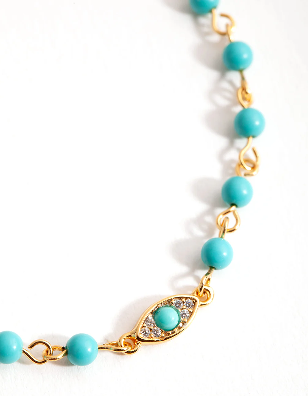 Gold Turquoise Evil Eye Bracelet - Image 2