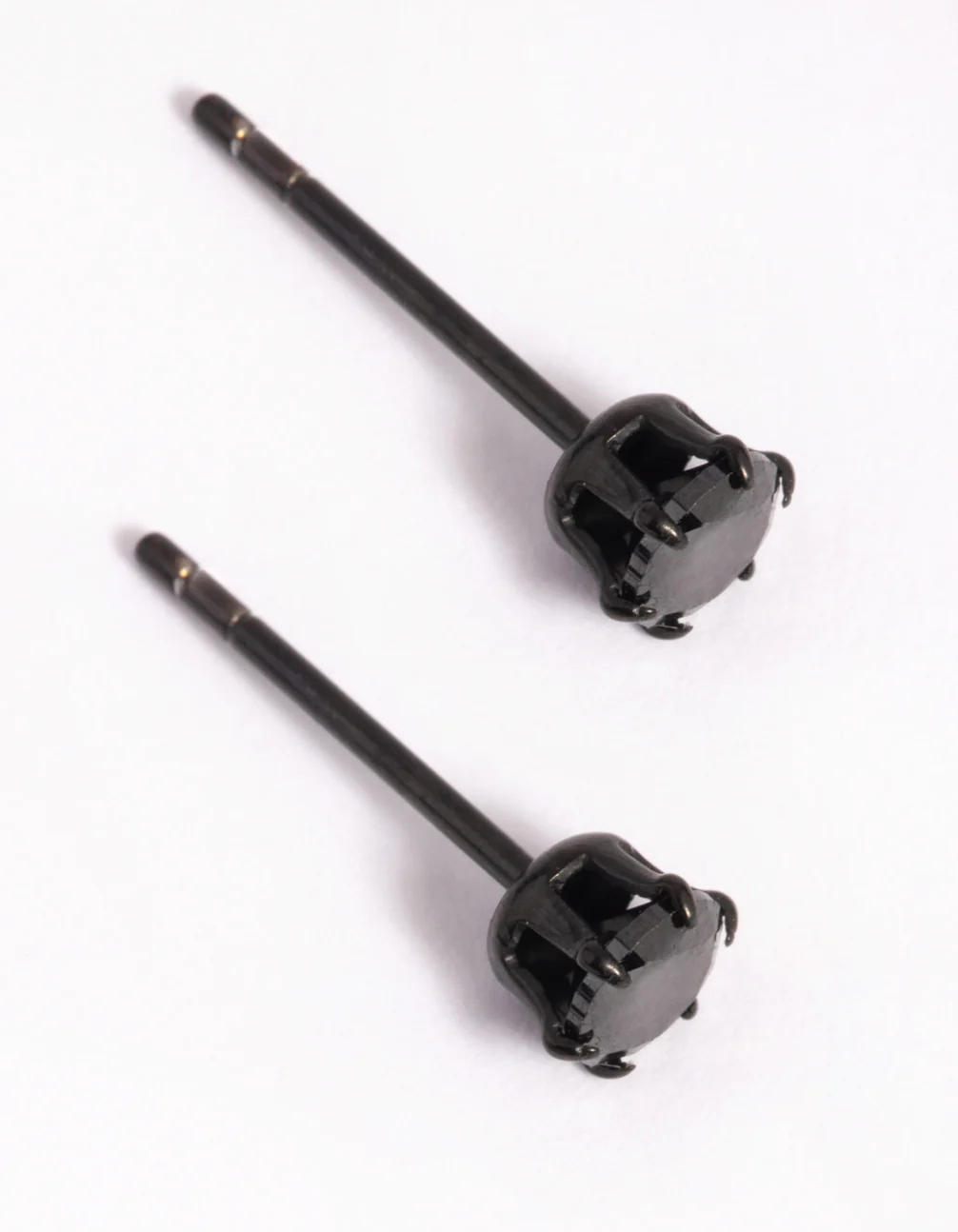 Matte Black Surgical Steel Stud Earrings - Image 3