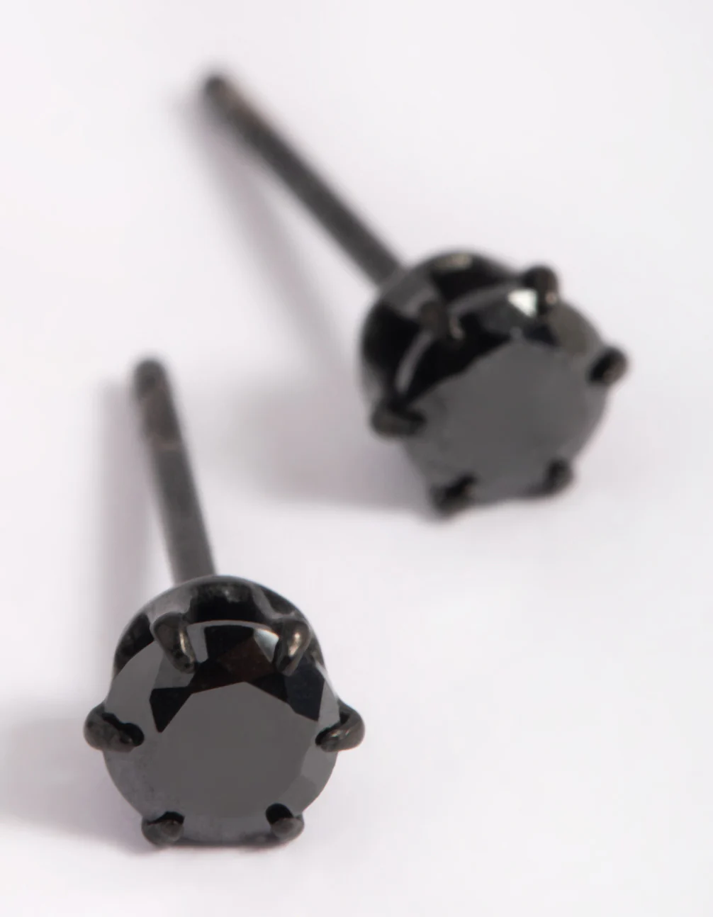 Matte Black Surgical Steel Stud Earrings - Image 4