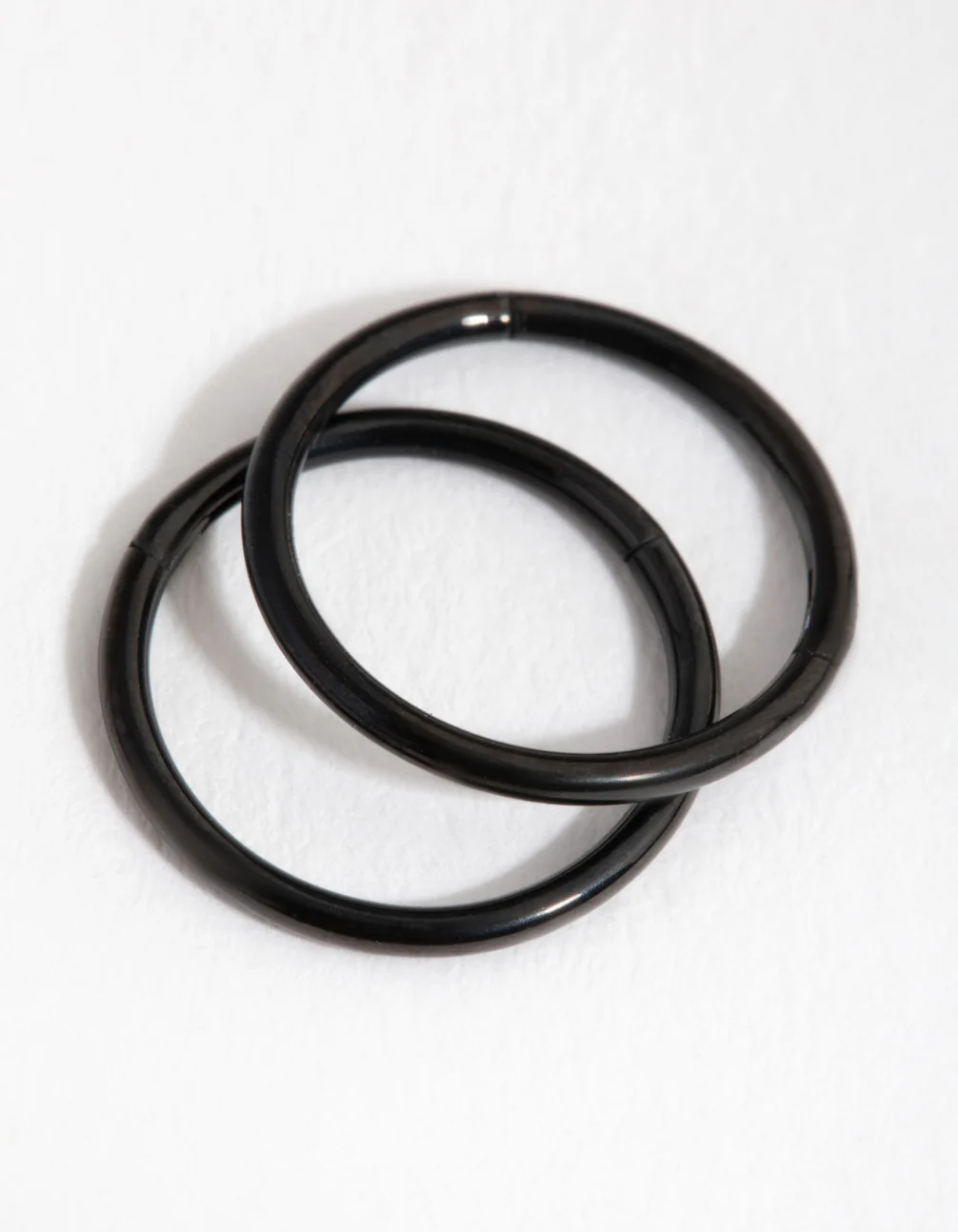 Black Coated Metal Surgical Steel 8mm Sleeper Earrings - Image 3