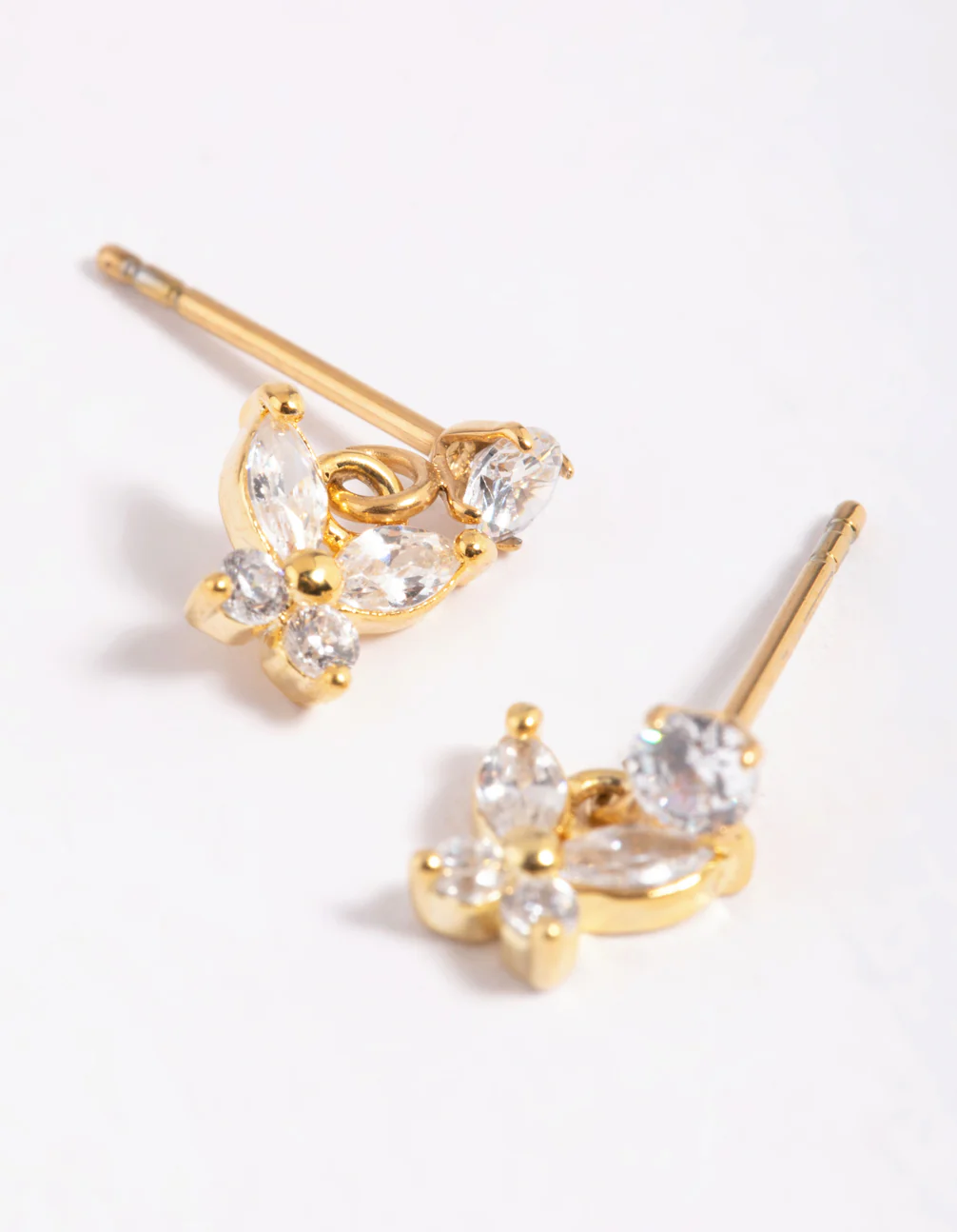 Gold Plated Surgical Steel Butterfly Stud Earrings - Image 4