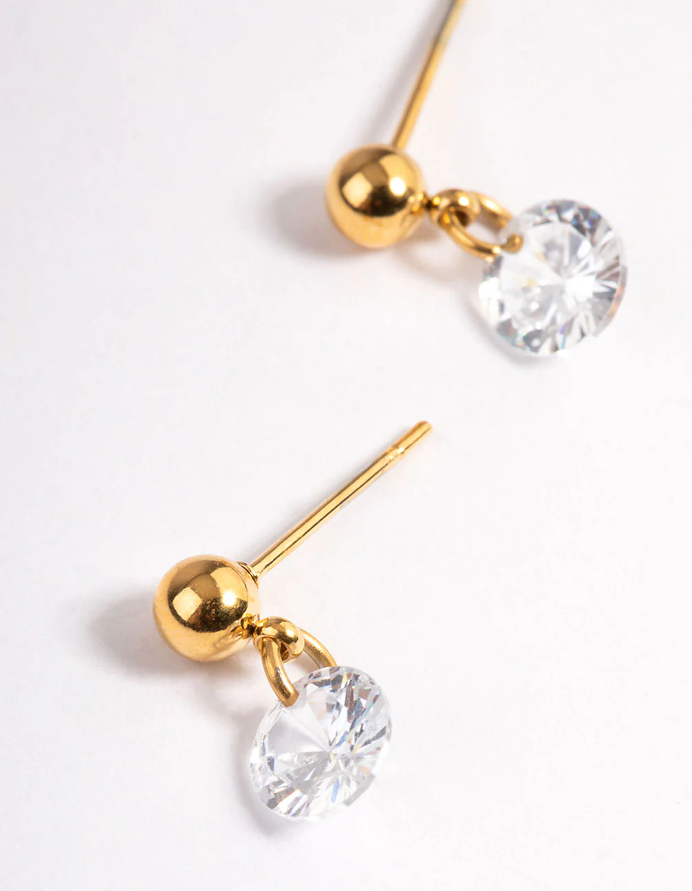 Gold Plated Cubic Zirconia Floating Drop Earrings - Image 2