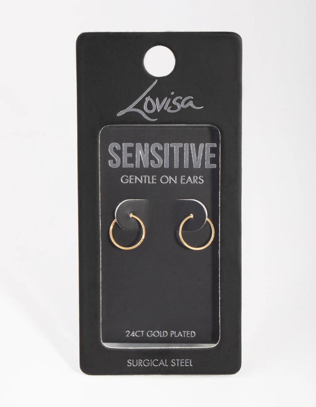 24 Carat Gold Plated Surgical Steel Fine 10mm Sleeper Earrings - Image 4
