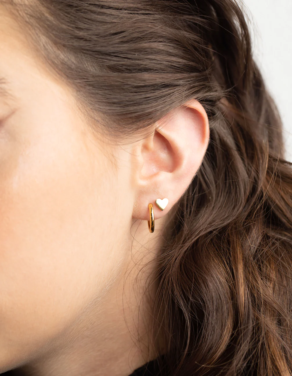 Gold Plated Surgical Steel Heart Stud Earring Set - Image 5