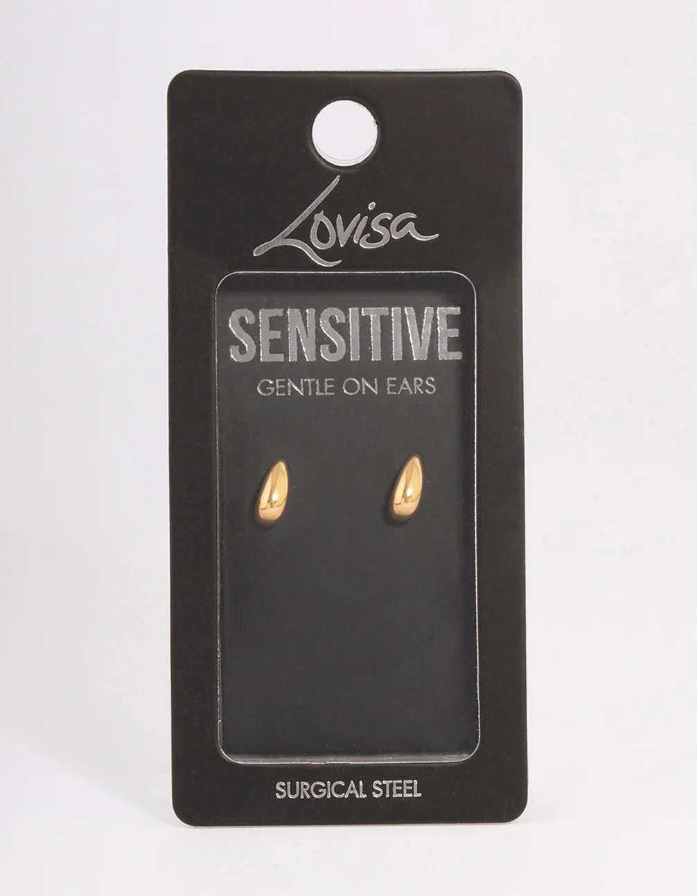 Gold Plated Surgical Steel Mini Puffy Stud Earrings - Image 3