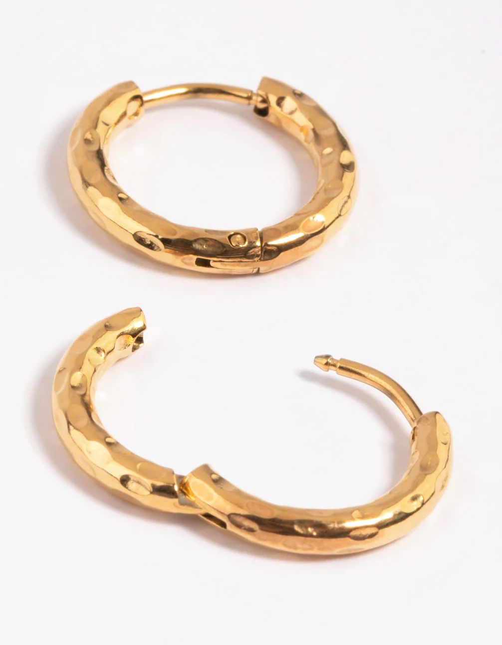 Gold Plated Surgical Steel Molten Hoop Earrings - Image 2