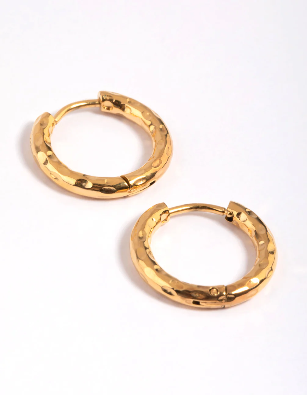 Gold Plated Surgical Steel Molten Hoop Earrings - Image 3