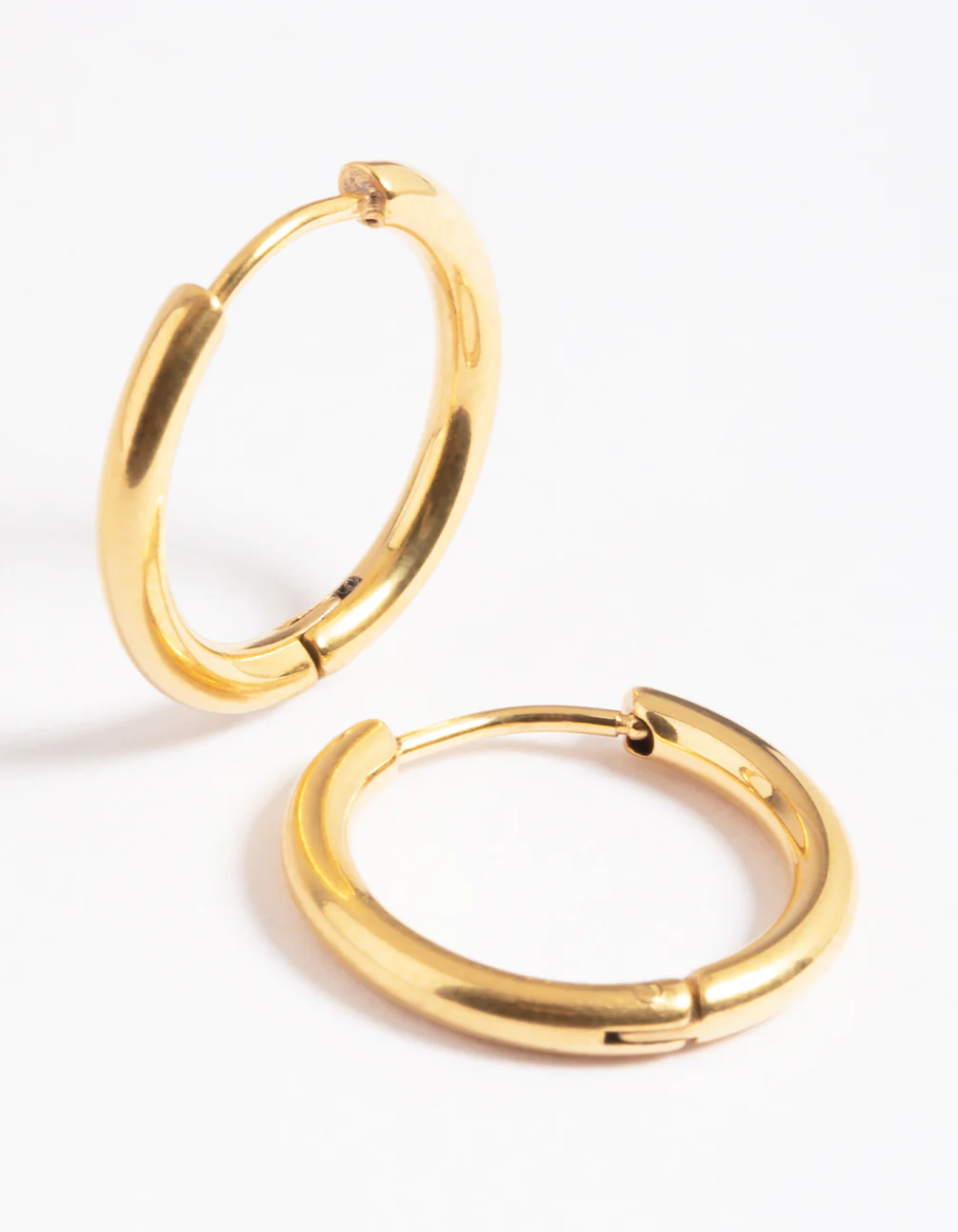 Gold Plated Surgical Steel Thin 12mm Hoop Earrings - Image 3