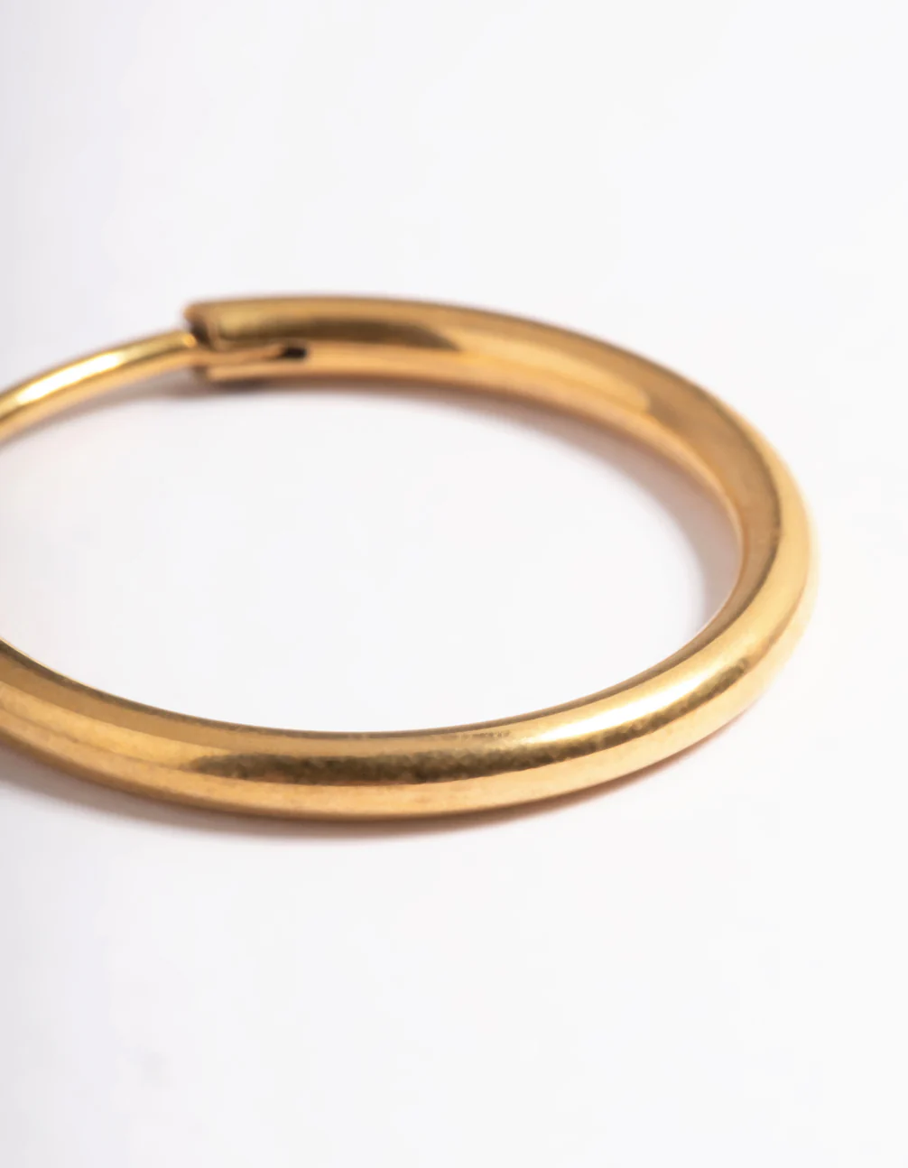 Gold Plated Surgical Steel Thin 18mm Hoop Earrings - Image 3