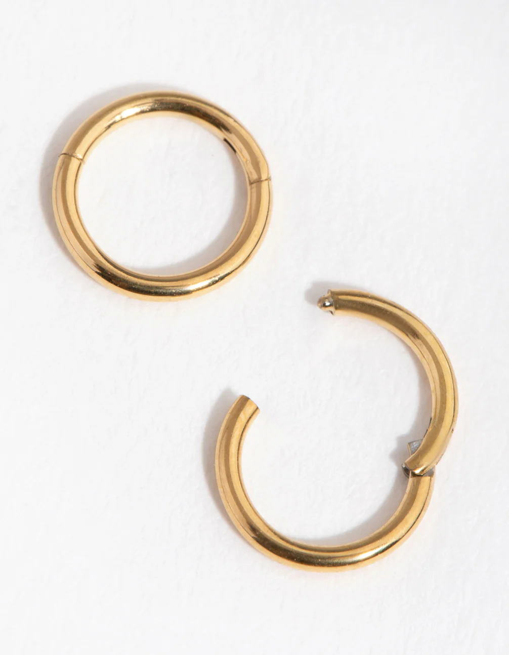 24 Carat Gold Plated Surgical Steel Fine 5mm Sleeper Earrings - Image 2