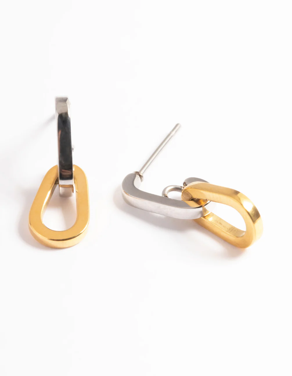 Surgical Steel Chain Link Drop Earrings - Image 3