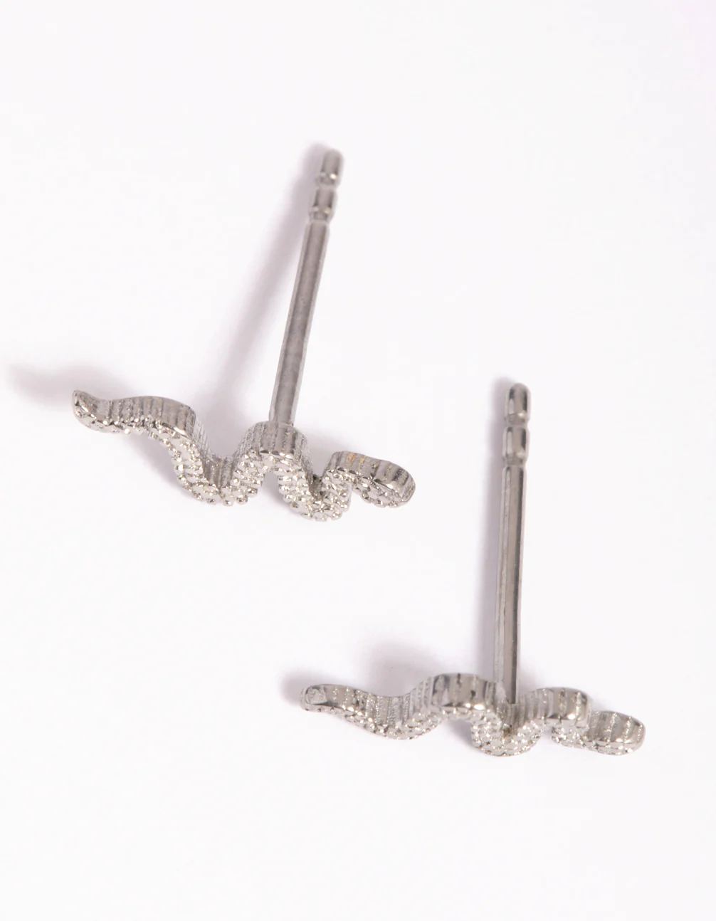 Surgical Steel Snake Stud Earrings - Image 3