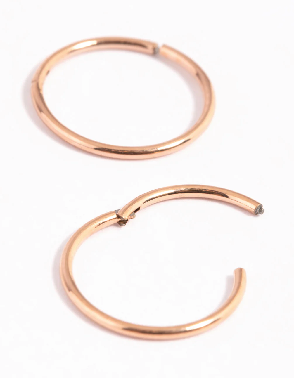 Rose Gold Plated Surgical Steel Sleeper Hoop Earrings - Image 3
