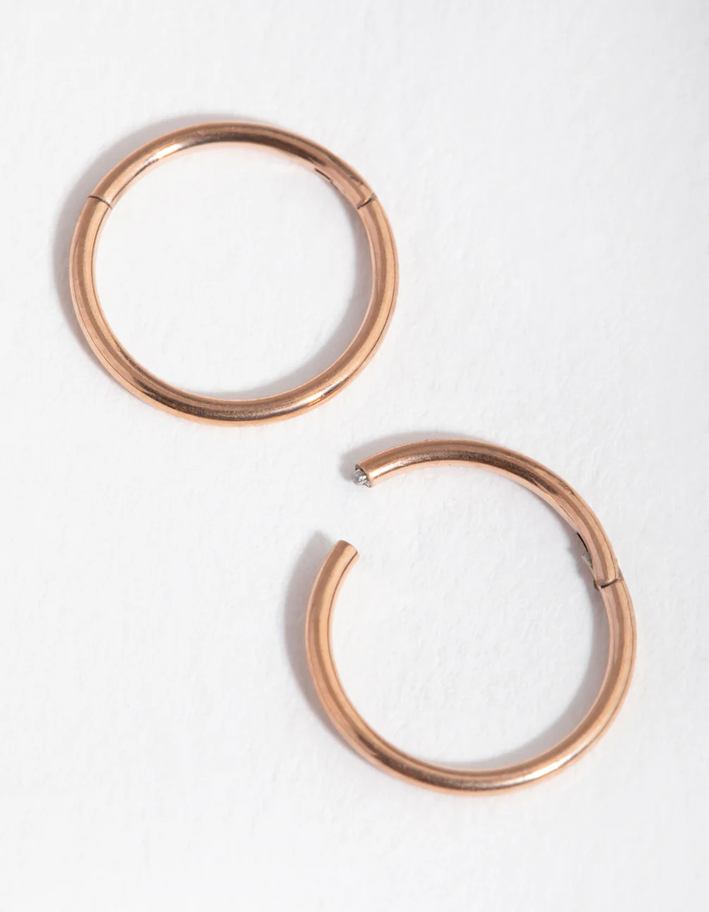 Rose Gold Surgical Steel Fine 8mm Sleeper Earrings - Image 2