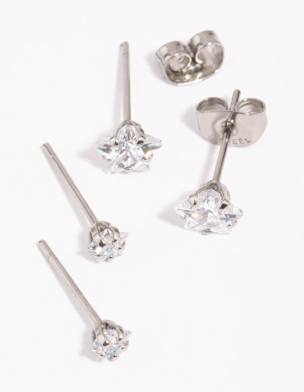 Surgical Steel Diamante Star Stud Earring Pack - Image 2