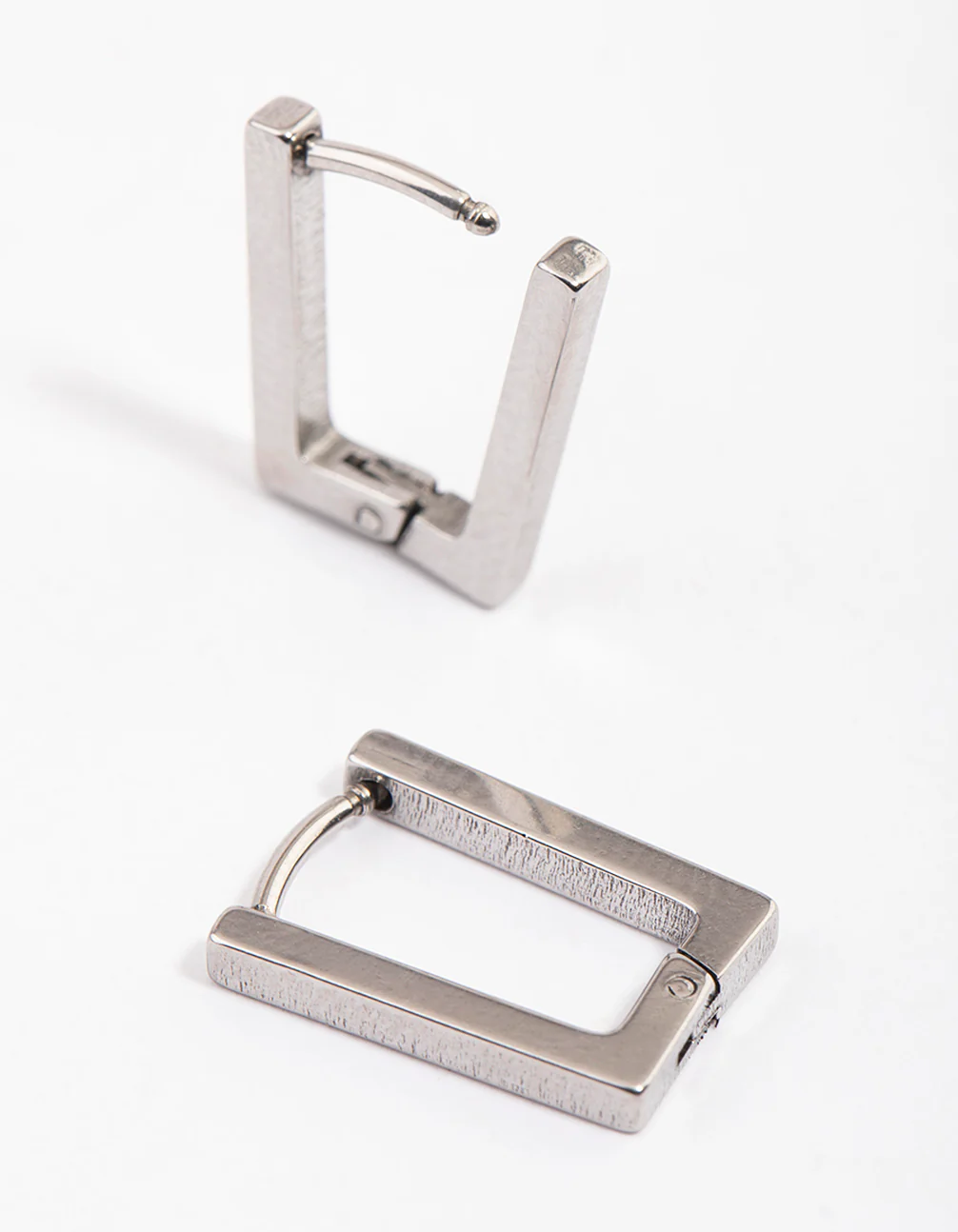 Surgical Steel Rectangle Hoop Earrings - Image 2