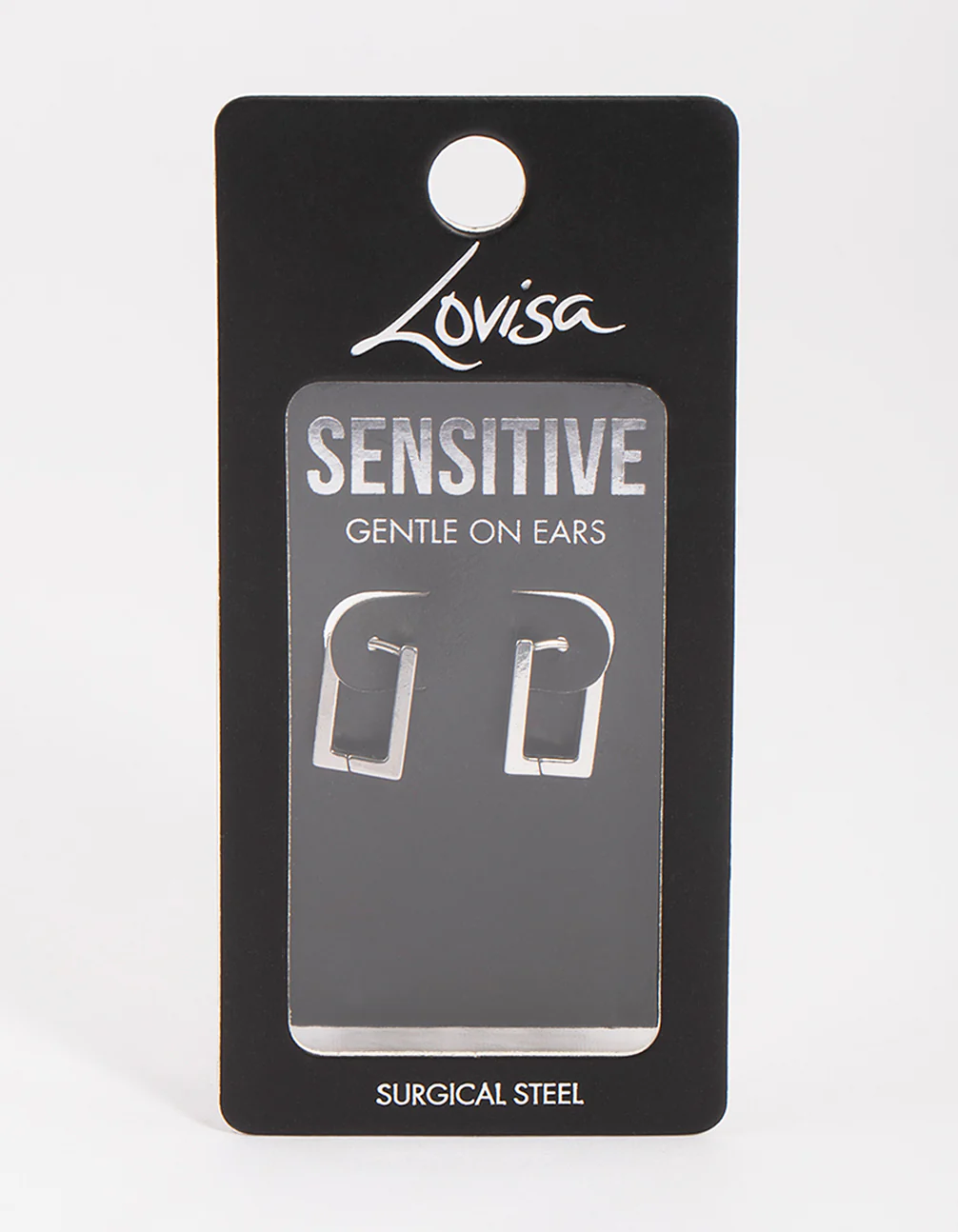 Surgical Steel Rectangle Hoop Earrings - Image 3