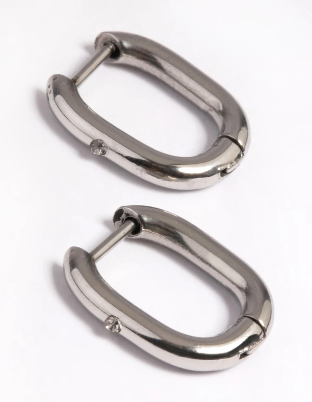 Surgical Steel Rectangular Hoop Earrings - Image 3
