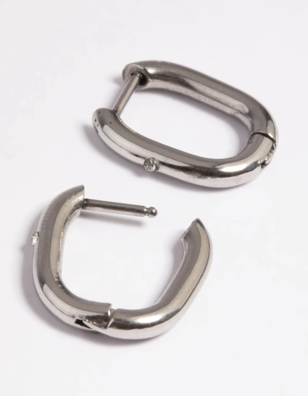 Surgical Steel Rectangular Hoop Earrings - Image 4