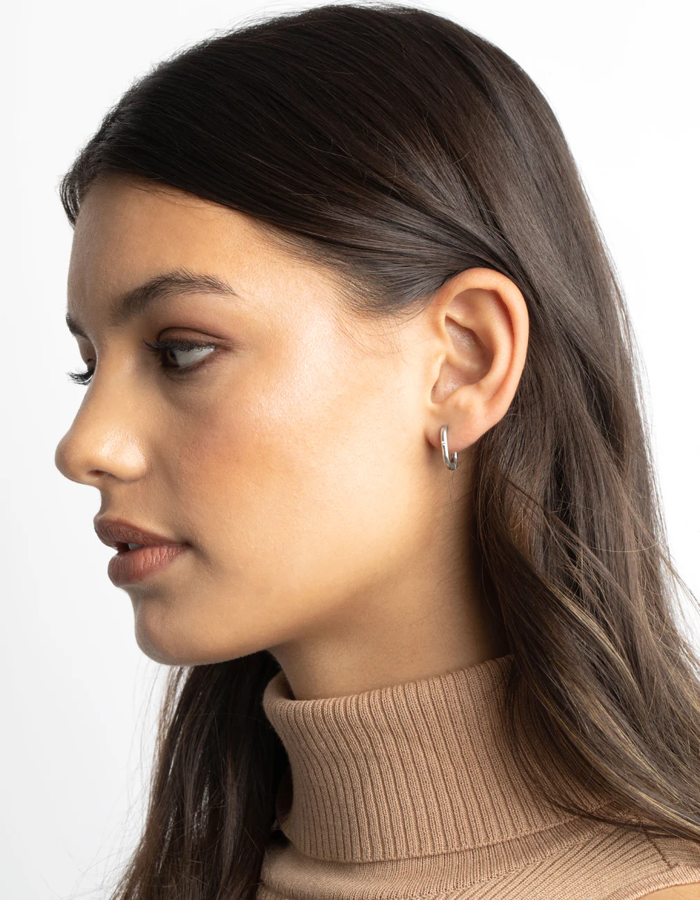 Surgical Steel Rectangular Hoop Earrings - Image 5