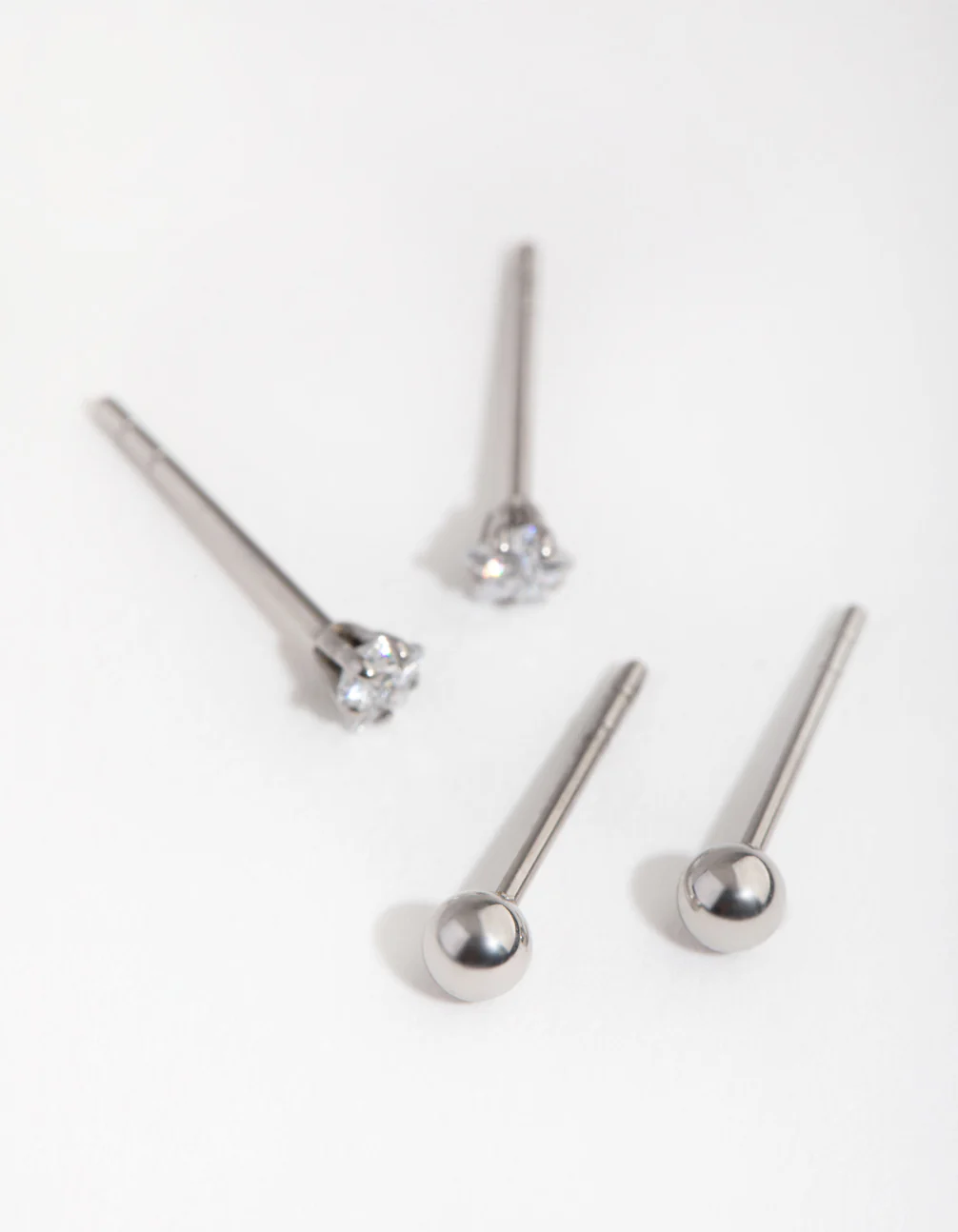Surgical Steel Star & Ball Pack Stud Earrings - Image 2