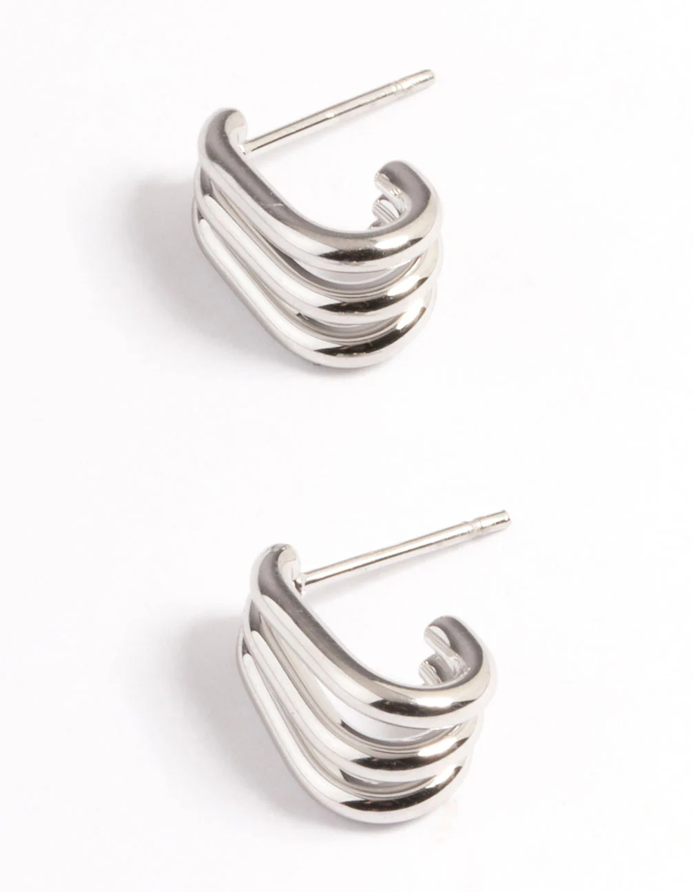 Surgical Steel Triple Illusion Hoop Earrings - Image 2