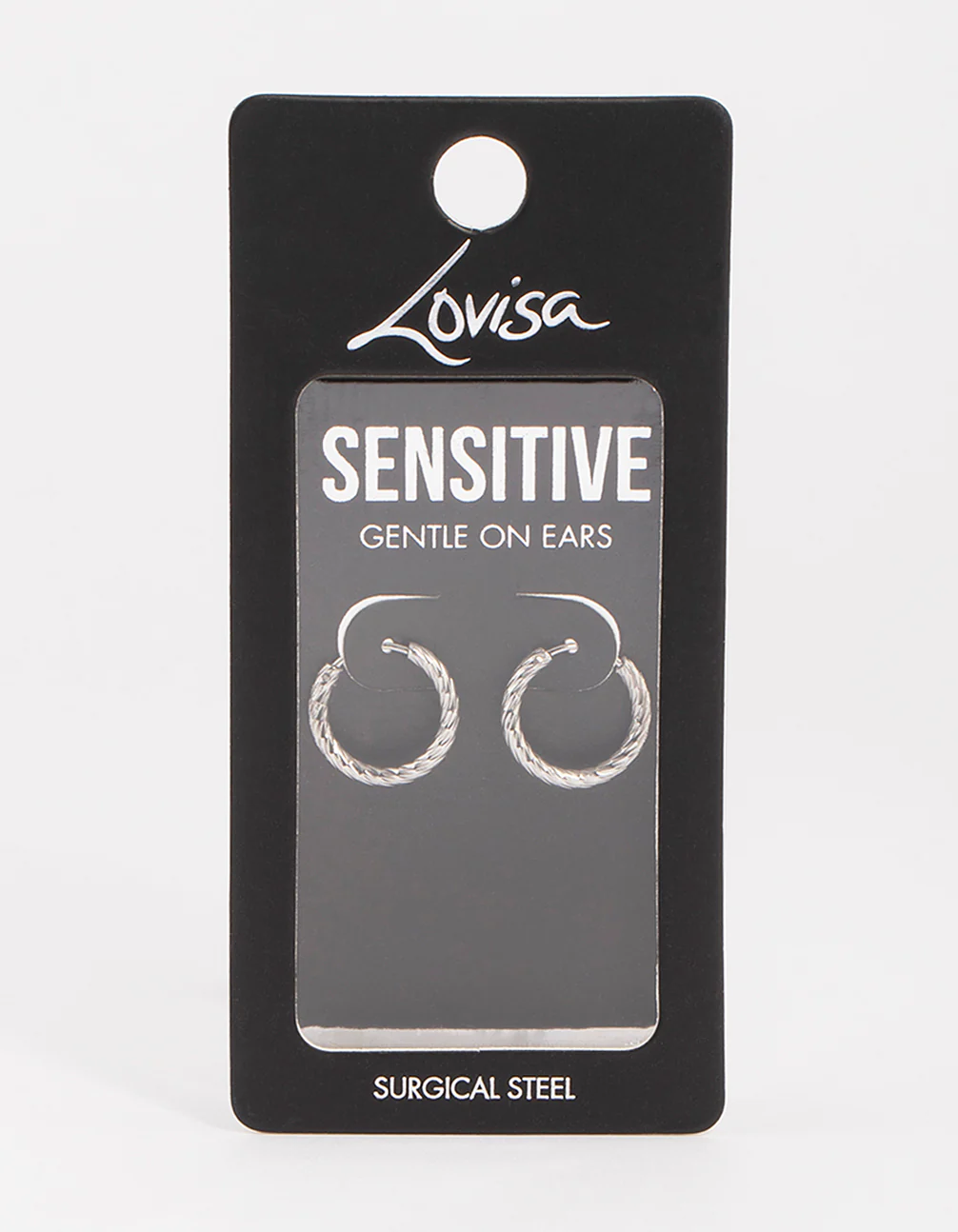 Surgical Steel Twist Hoop Earrings - Image 3