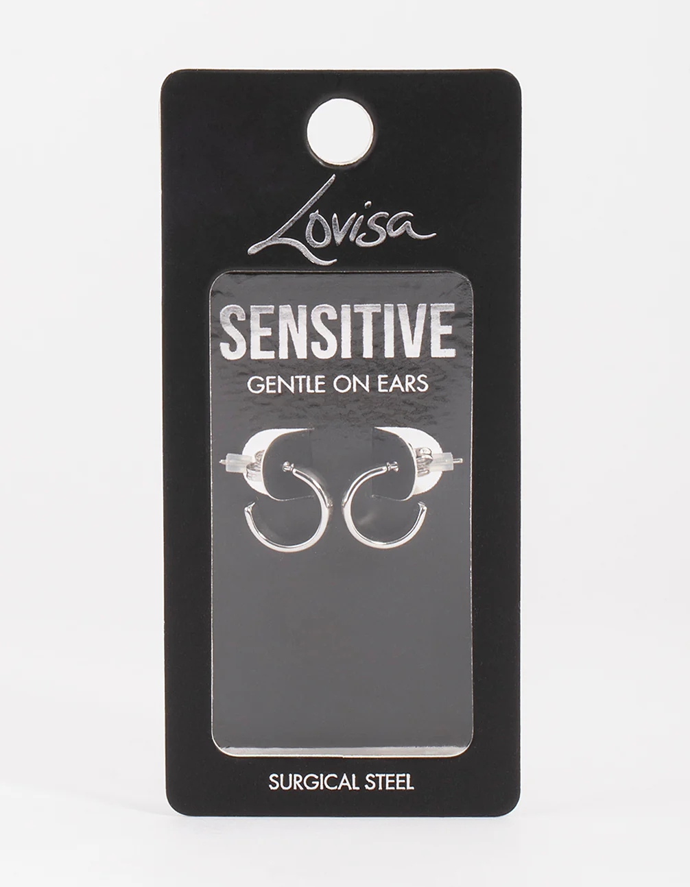 Rhodium Surgical Steel Wide Hoop Earrings - Image 3