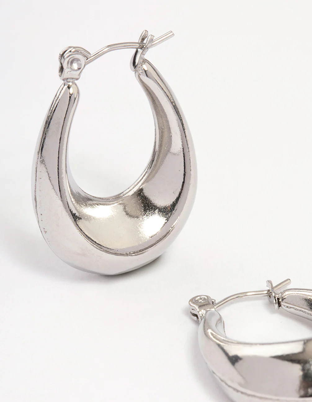 Surgical Steel Wide Oval Hoop Earrings - Image 2