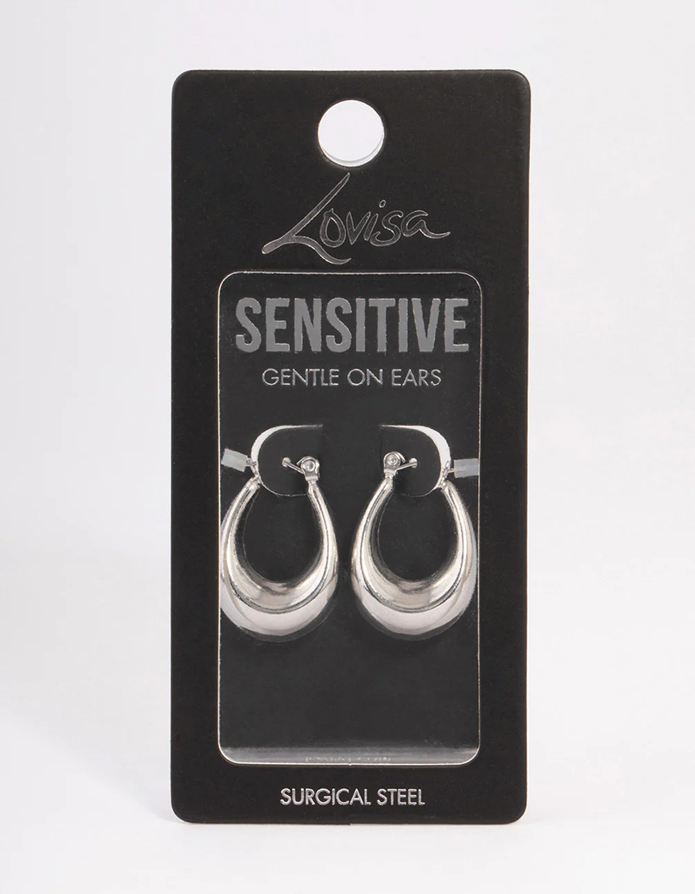Surgical Steel Wide Oval Hoop Earrings - Image 3