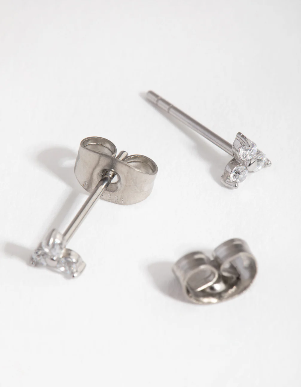 Surgical Steel Cubic Zirconia Cluster Stud Earrings - Image 3