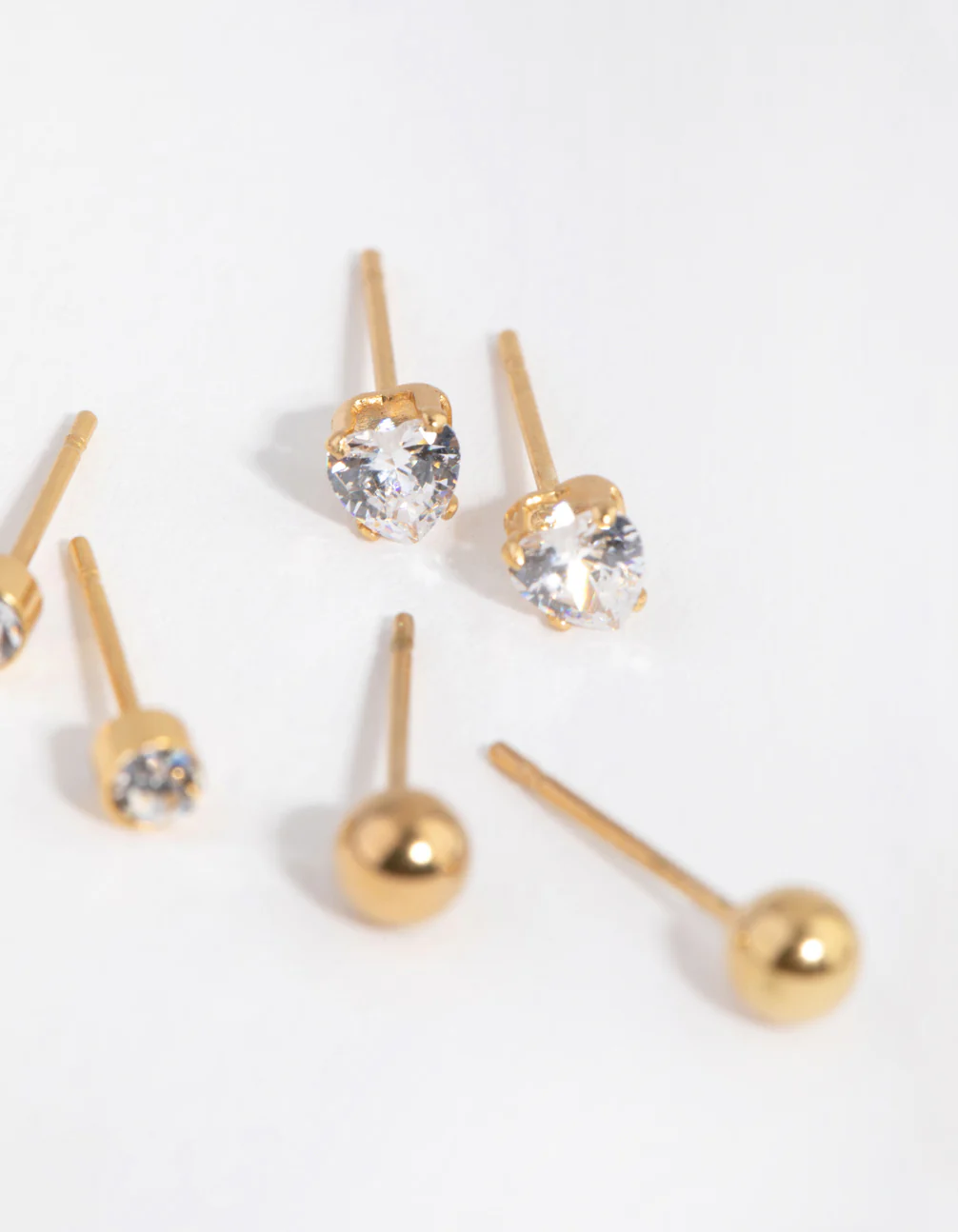 24 Carat Gold Plated Surgical Steel Love Pack Stud Earrings - Image 2