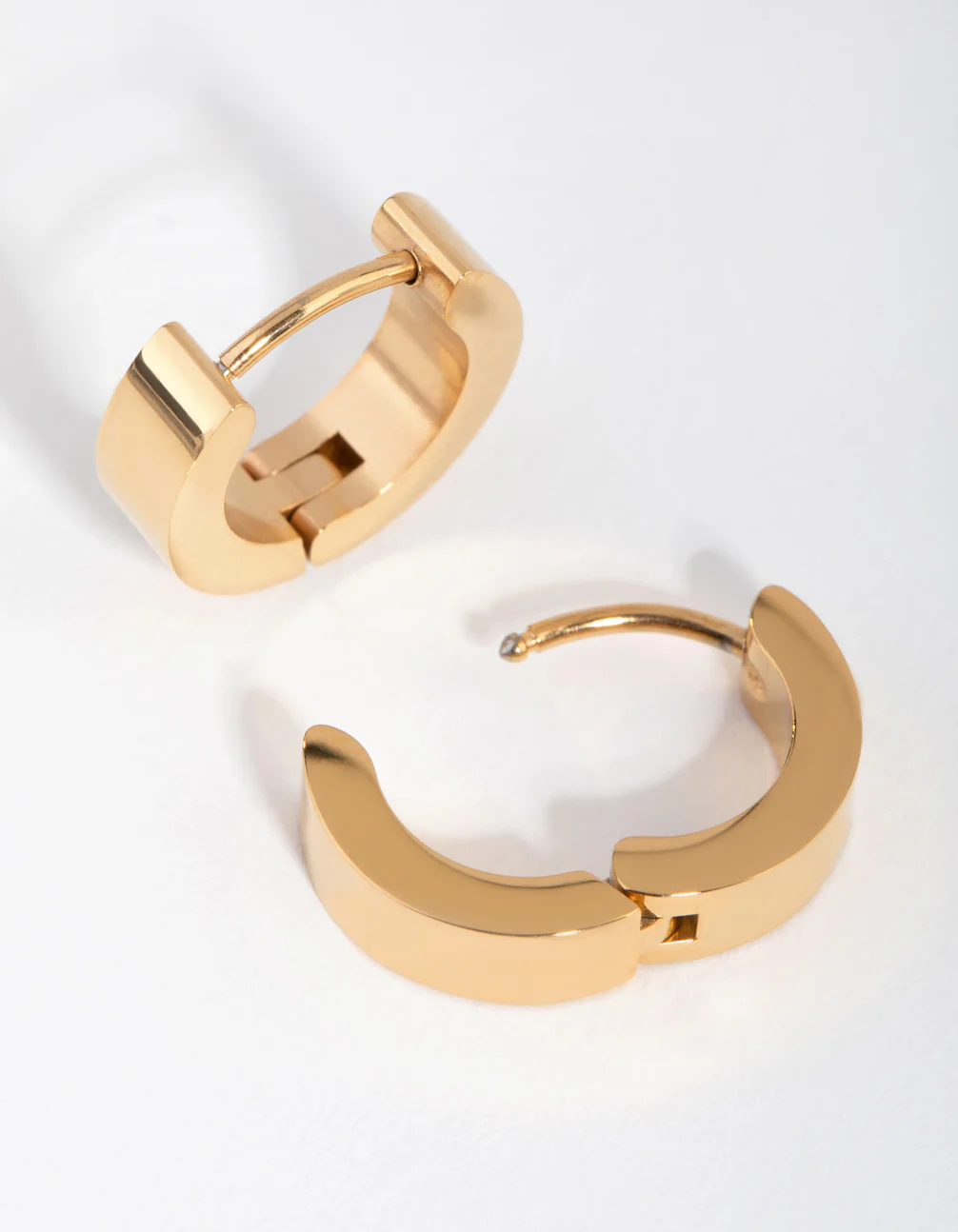 24 Carat Gold Plated Surgical Steel Wide Huggie Earrings - Image 2