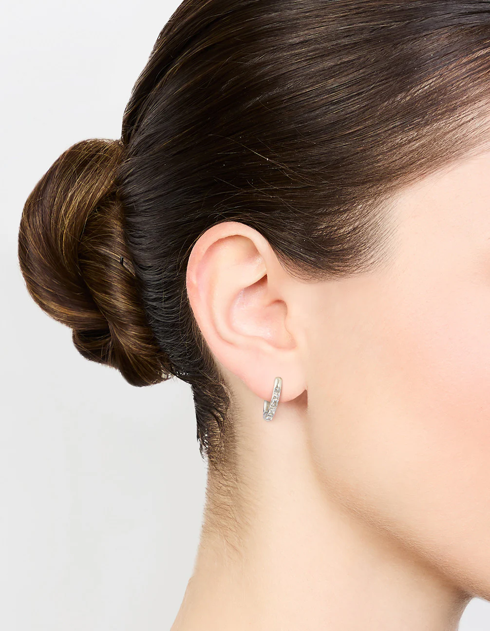Surgical Steel Diamante Huggie Earrings - Image 2