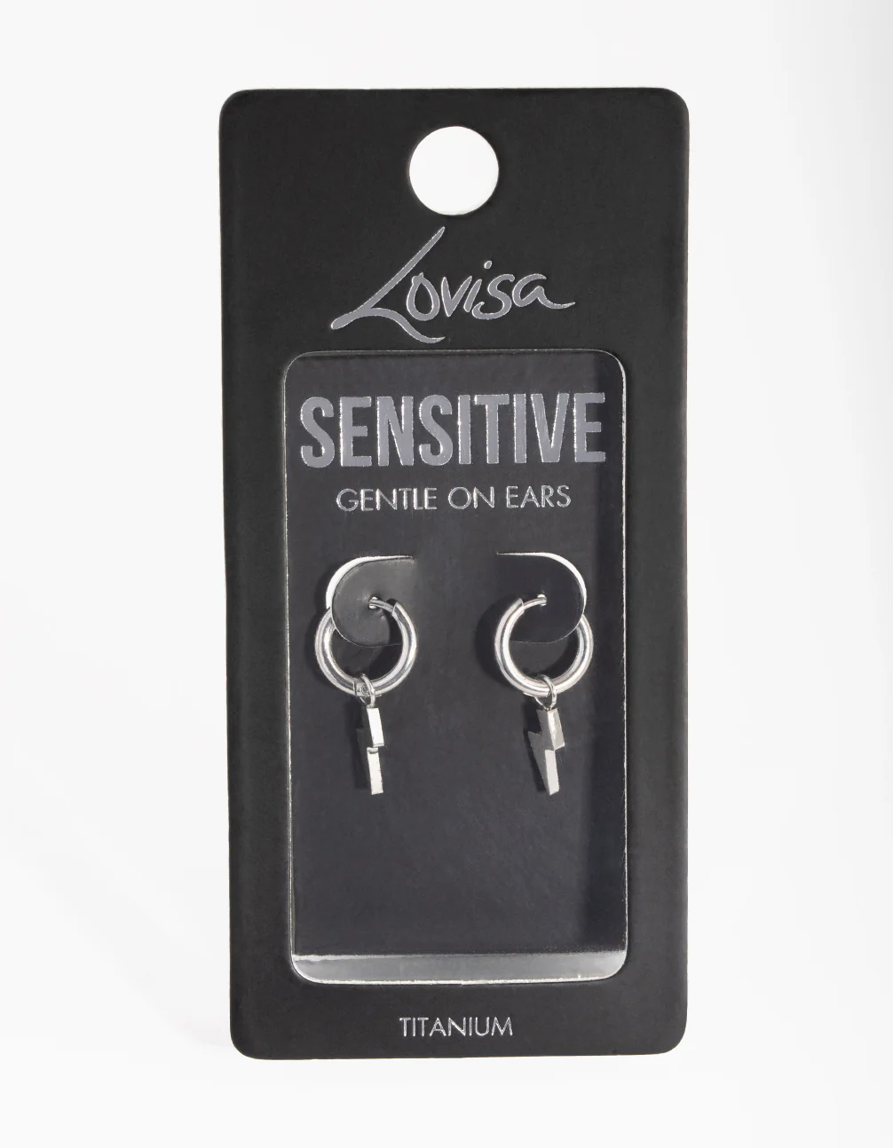 Titanium Lightning Huggie Earrings - Image 3