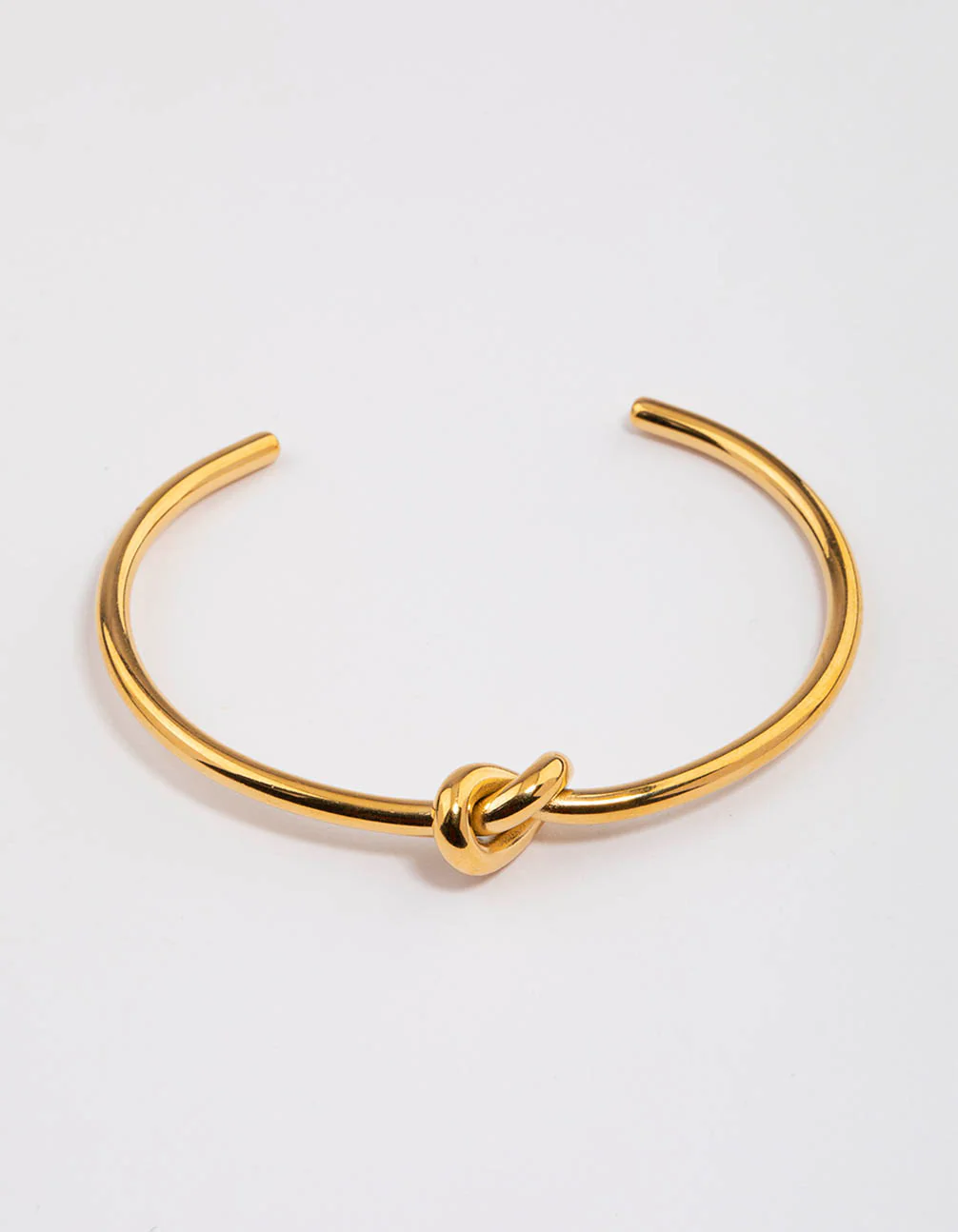 Waterproof Gold Plated Stainless Steel Basic Knotted Wrist Cuff - Image 2