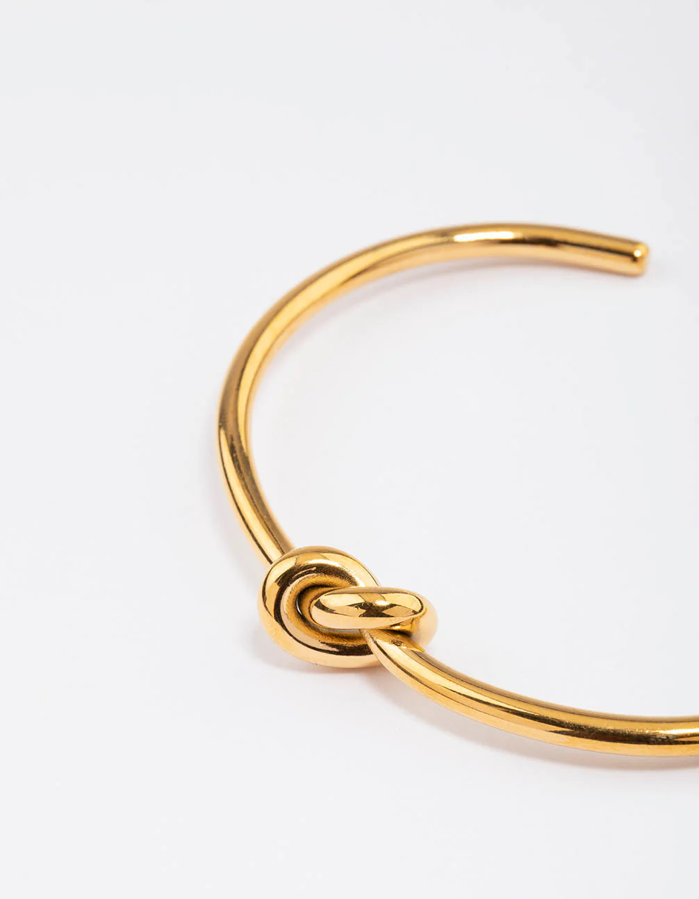 Waterproof Gold Plated Stainless Steel Basic Knotted Wrist Cuff - Image 3