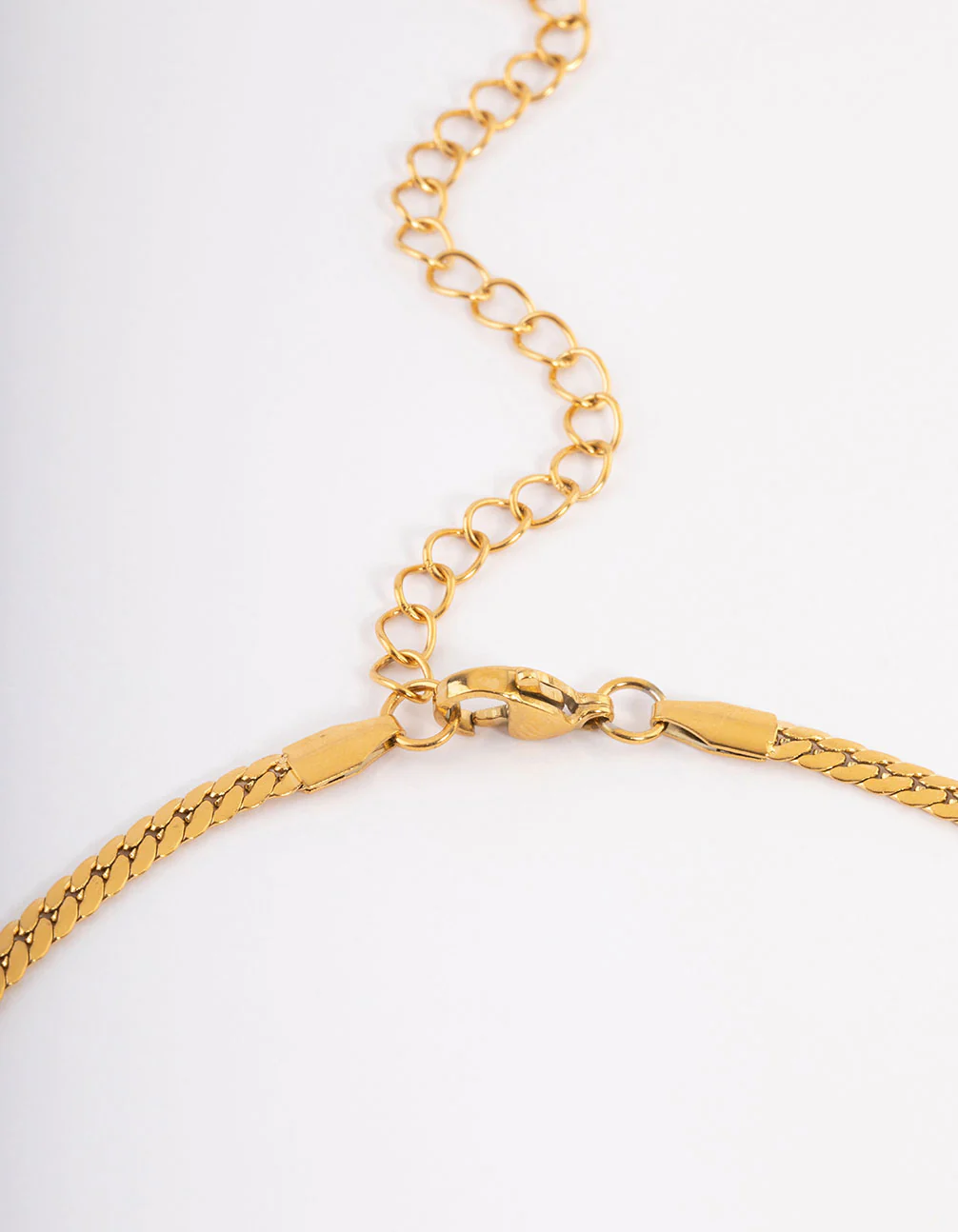 Waterproof Gold Plated Stainless Steel Herringbone Necklace 3mm - Image 3