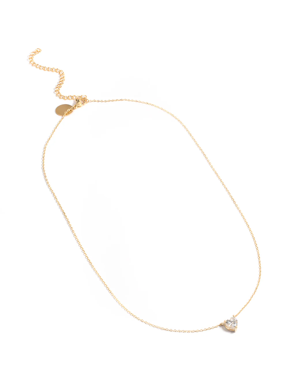 Waterproof Gold Plated Stainless Steel Cubic Zirconia Heart Necklace - Image 4