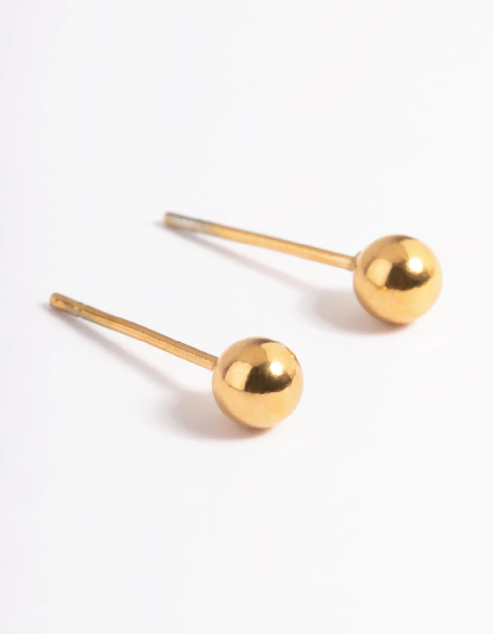 Waterproof Gold Plated Stainless Steel Cubic Zirconia Plain Stud Earrings Pack - Image 5