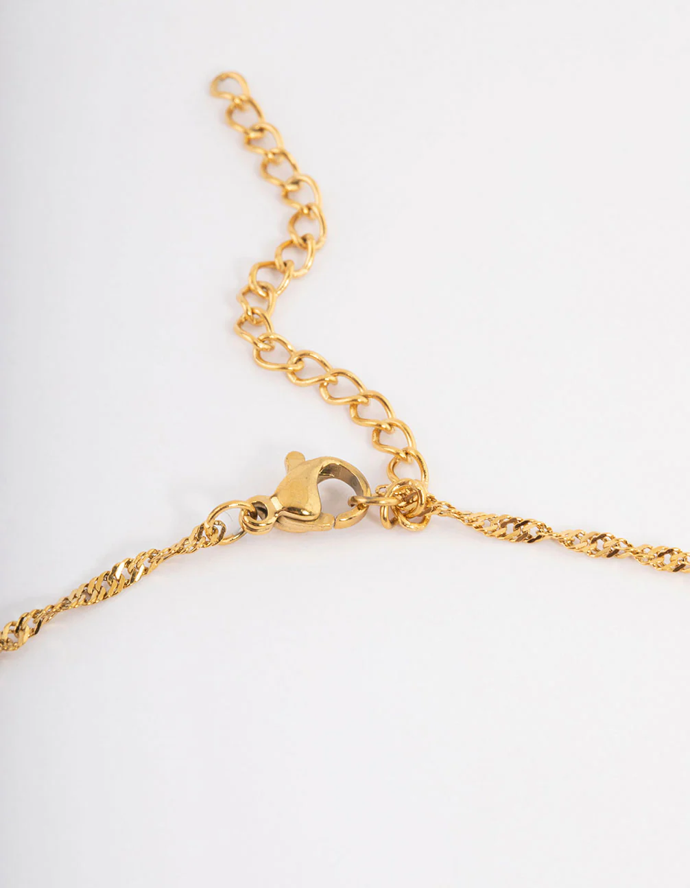 Waterproof Gold Plated Stainless Steel Diamante Heart Necklace - Image 3