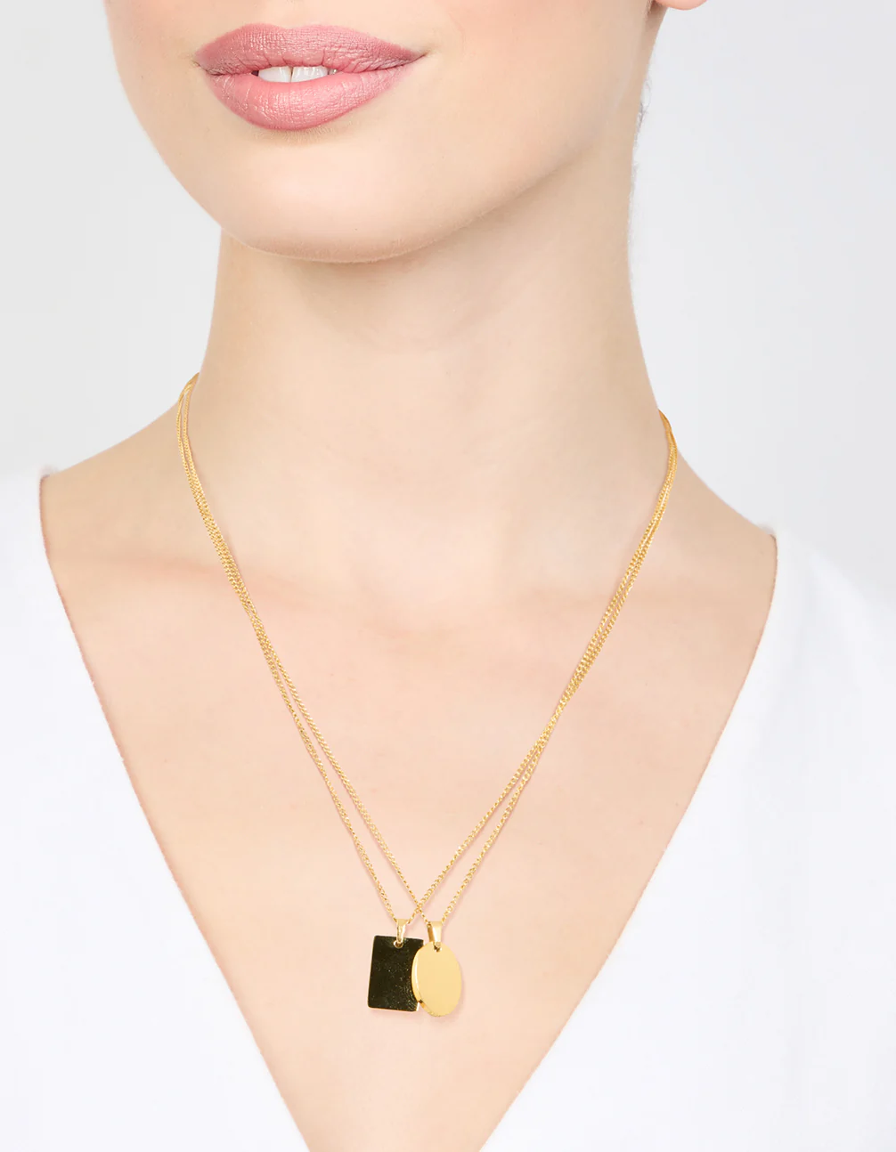 Waterproof Gold Plated Stainless Steel Disc Pendant Necklace Pack - Image 2