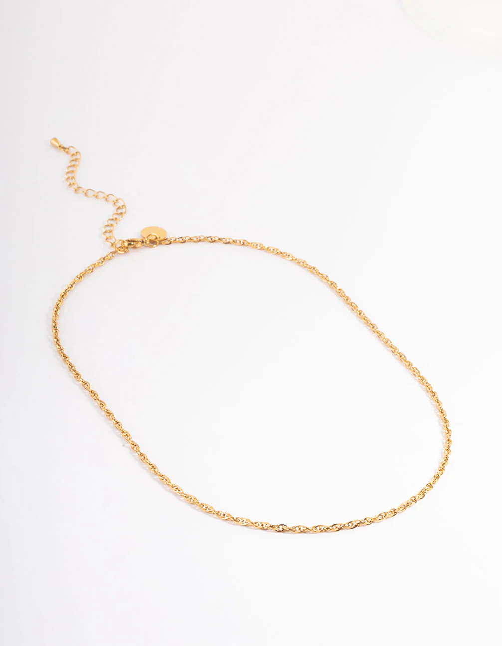 Waterproof Gold Plated Stainless Steel Fine 2mm Twist Chain Necklace - Image 2