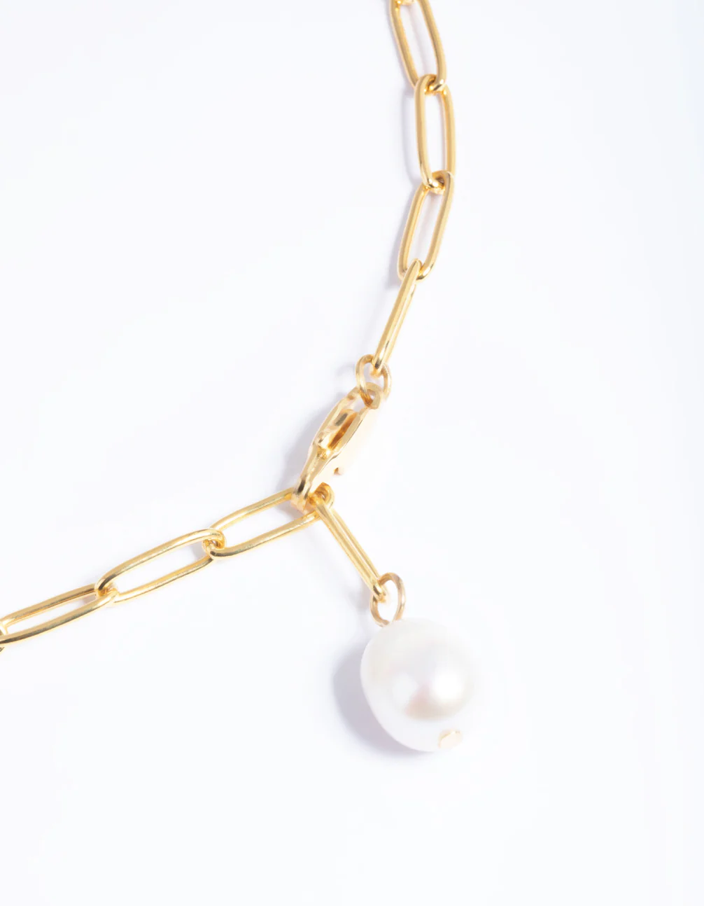 Waterproof Gold Plated Stainless Steel Freshwater Pearl Chain Drop Necklace - Image 3