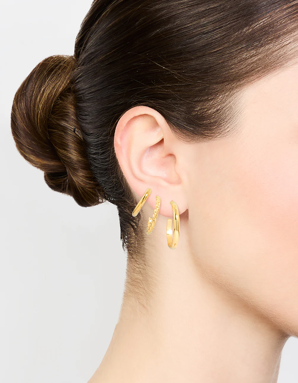 Waterproof Gold Plated Stainless Steel Mixed Huggie Earrings Pack - Image 2